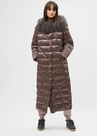 Пуховик-пальто женский Consowear WDLF 210518 коричневый 44 RU