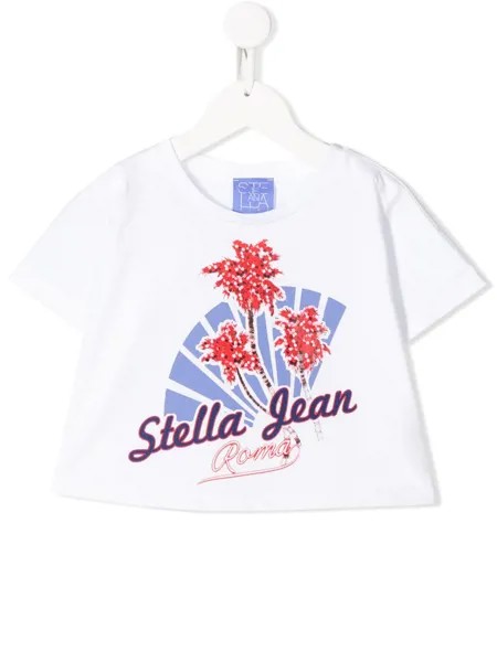 Stella Jean Kids укороченная футболка с принтом