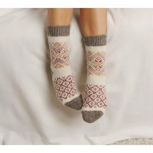 Носки Бабушкины носки, размер 35-37, коричневый, бежевый, серый, белый