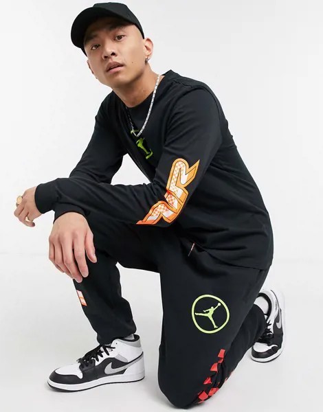 Черный лонгслив Nike Jordan Sport DNA-Черный цвет