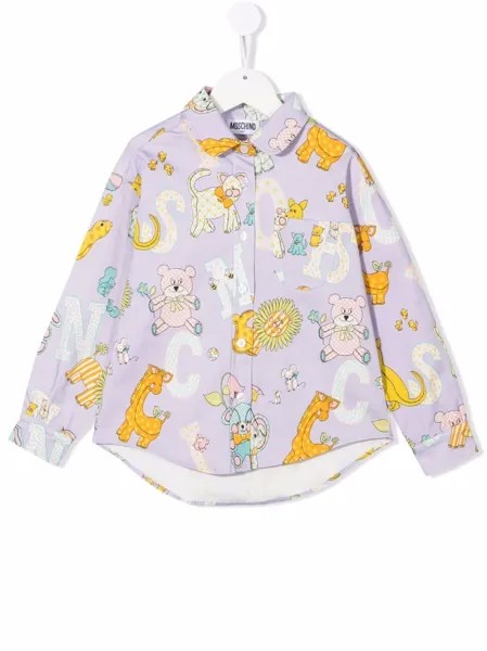 Moschino Kids футболка с длинными рукавами и принтом
