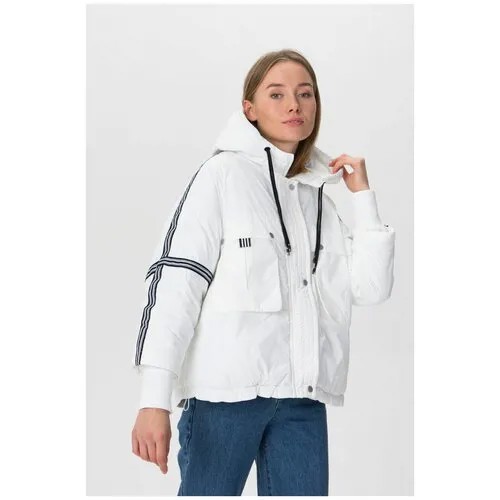 Белая куртка на синтепоне El_W60605 Белый 44