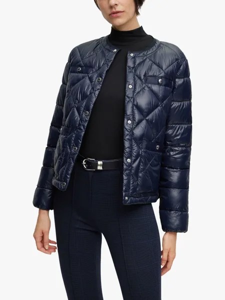 Стеганая укороченная куртка HUGO BOSS Parex 404, темно-синий