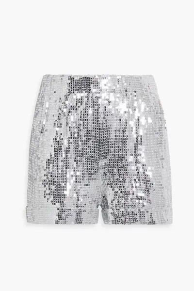 Шифоновые шорты Reagan с пайетками Alice + Olivia, серебро