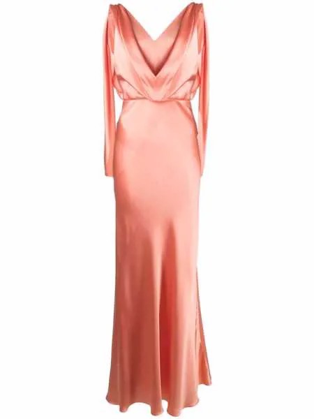 Alberta Ferretti long-sleeve maxi silk dress