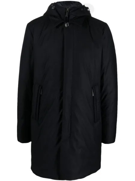 Woolrich парка с капюшоном и потайной застежкой, синий