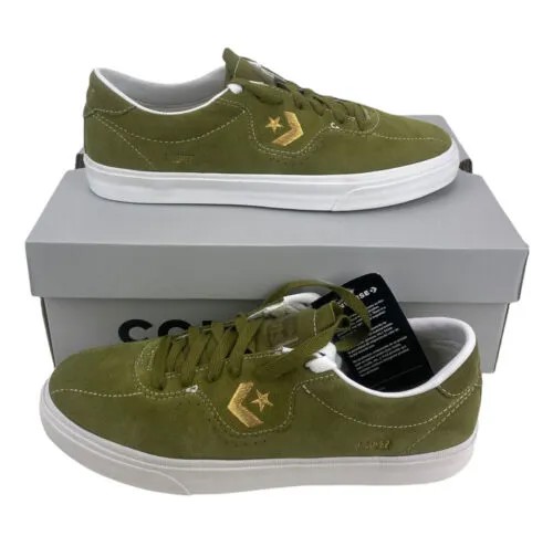 NEW Converse Louie Lopez Pro Ox CONS Зеленые золотые замшевые туфли Мужские кроссовки Размер 9