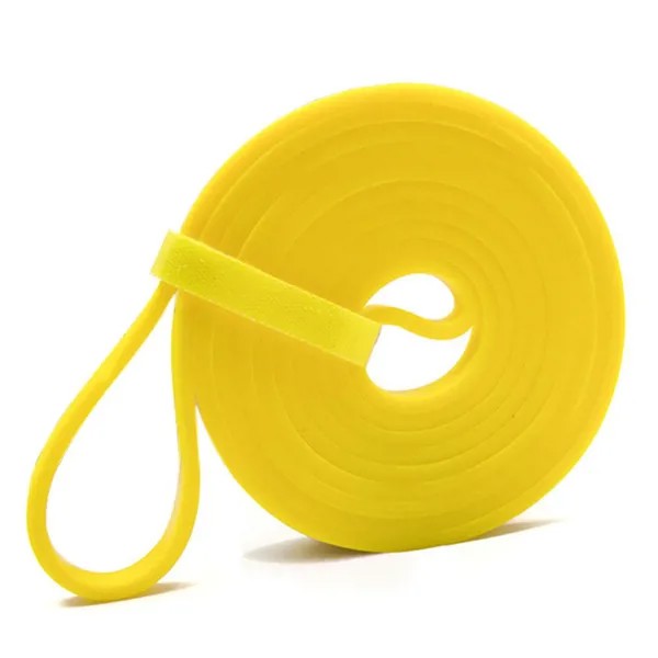 Эластичная резиновая лента Упражнение Тренажерный зал Фитнес Сила Ремень (Желтый 6.4mm)