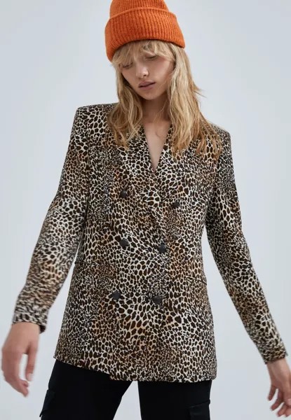 Полупальто WITH LEOPARD PRINT IKKS, цвет beige brown