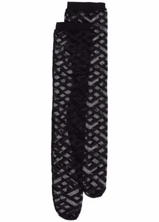 Versace полупрозрачные носки с узором Greca