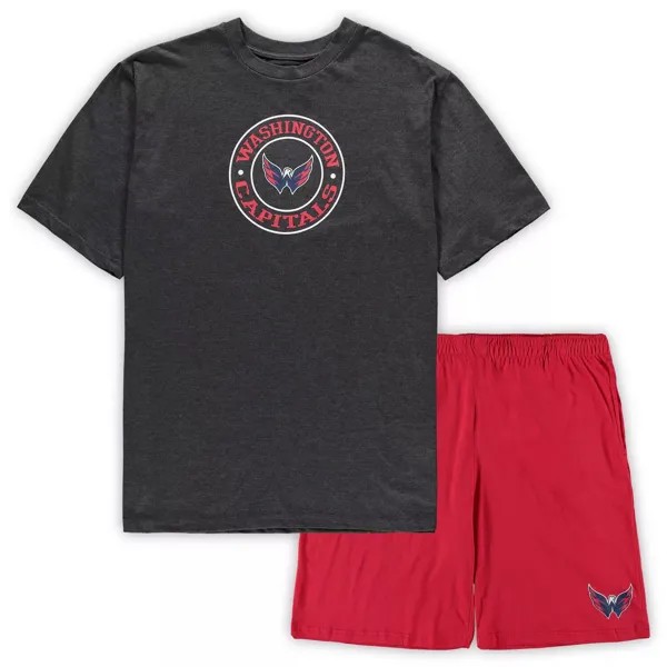 Мужская футболка Concepts Sport красная/темно-угольная футболка Washington Capitals и шорты для сна