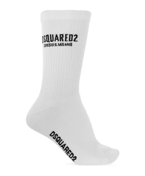 Хлопковые носки с логотипом Dsquared2, белый