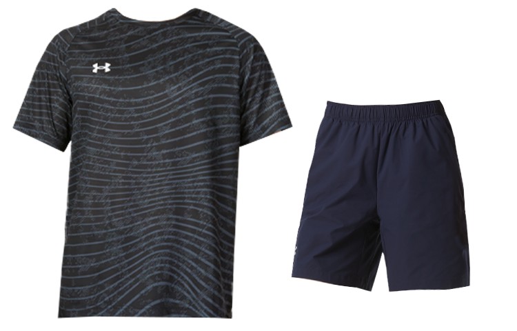 Мужская повседневная спортивная одежда Under Armour, цвет (Grey + Black) suit