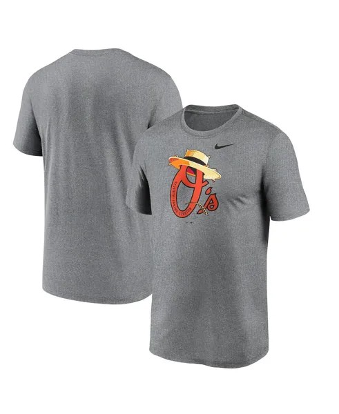 Мужская серая футболка Baltimore Orioles 7th Inning Hat Hometown Legend Performance Nike