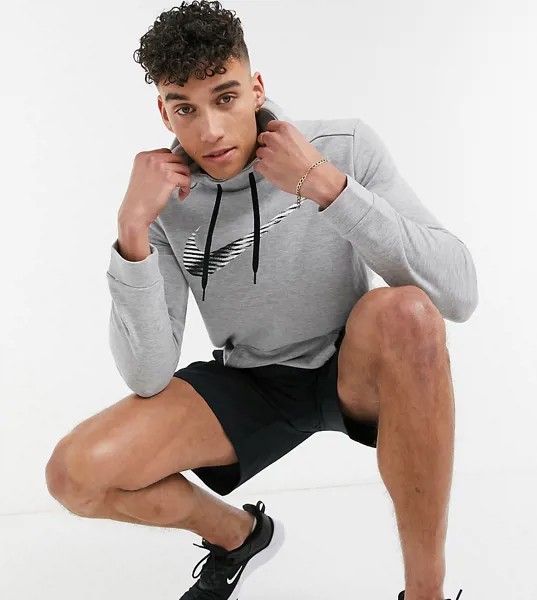 Худи серого цвета с логотипом-галочкой Nike Training Tall Dry-Серый