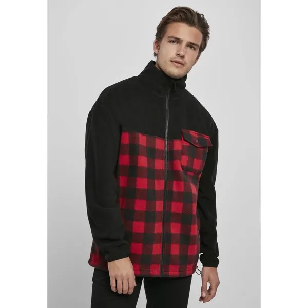 Куртка Urban Classics Patterned Polar Fleece Track, черный