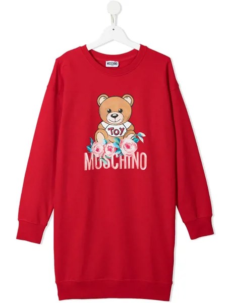 Moschino Kids платье-толстовка с принтом Teddy Bear