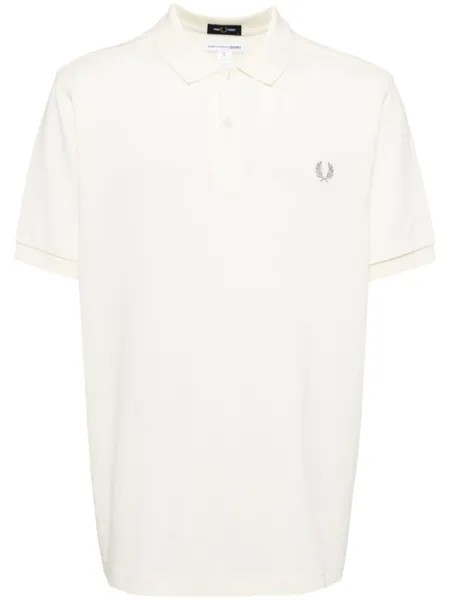 Comme Des Garçons Shirt рубашка поло с вышитым логотипом, белый