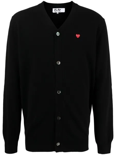 Comme Des Garçons кардиган с нашивкой-логотипом, черный