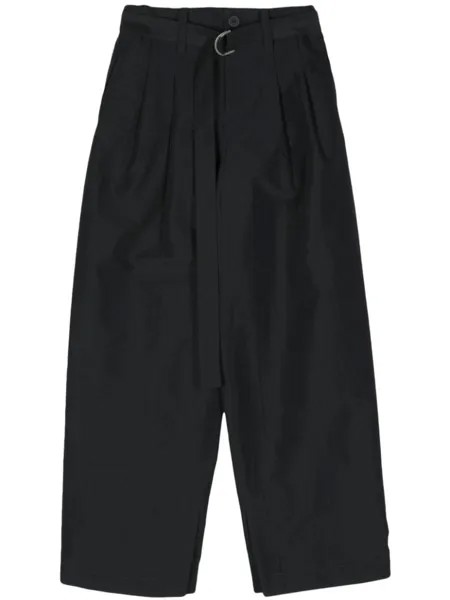 Issey Miyake широкие брюки Enfold с завышенной талией, черный