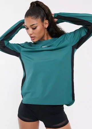 Лонгслив с сетчатыми вставками по бокам ASOS 4505-Черный