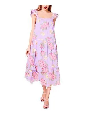 BETSEY JOHNSON Женское фиолетовое платье-трапеция без рукавов с короткими рукавами и короткими рукавами S