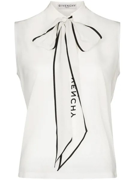 Givenchy блузка с логотипом и бантом