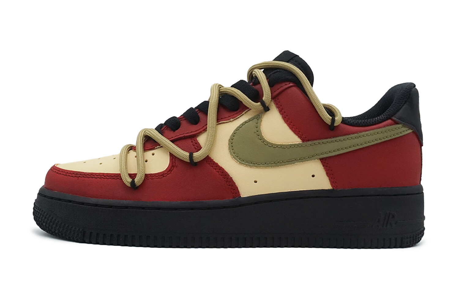 Кроссовки Nike Air Force 1 Skateboarding Shoes Unisex Low-top Red, Green And Yellow, красный
