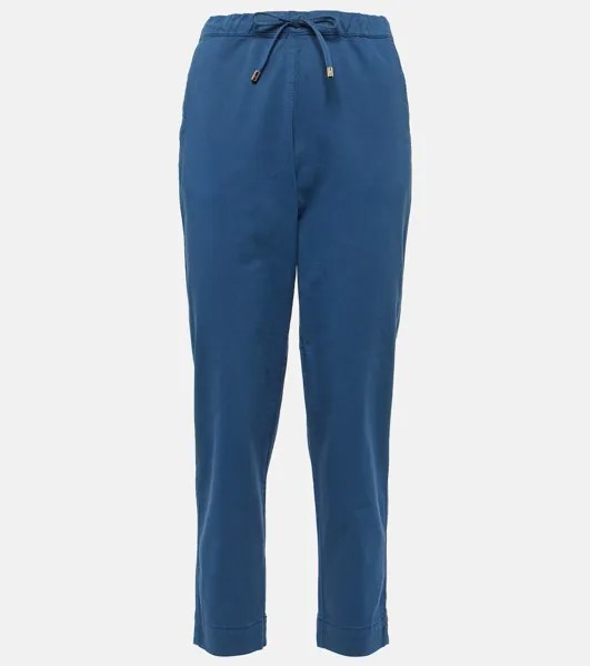 Укороченные брюки Terreno из хлопка Max Mara, синий