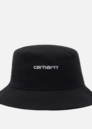 Панама Carhartt WIP Script Bucket 7.7 Oz, цвет чёрный, размер M-L