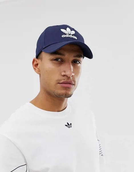 Темно-синяя кепка с логотипом adidas Originals-Темно-синий