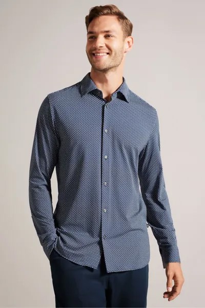 Рубашка Bi-Stretch Geo с длинными рукавами Velino Ted Baker, синий