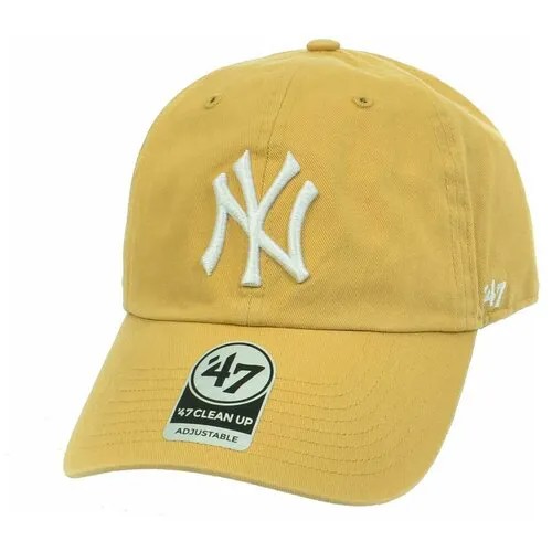 Бейсболка классическая с изогнутым козырьком '47 Brand Clean Up New York Yankees RGW17GWS (OS горчичный)