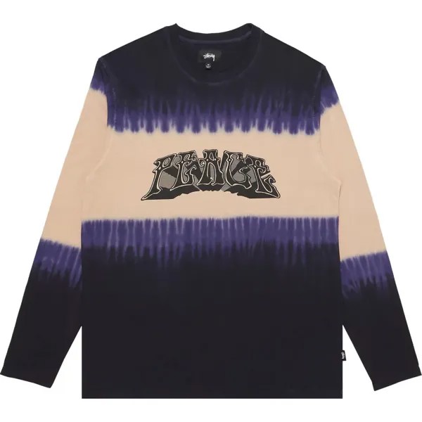 Толстовка Stussy Peace Long-Sleeve Tee, черный/бежевый/фиолетовый