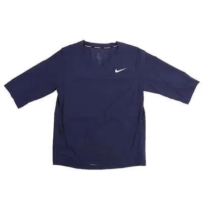Мужская бейсбольная майка Nike с V-образным вырезом и 34 рукавами, синяя 897383-419