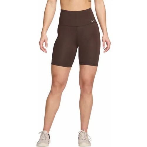 Шорты спортивные NIKE W NK ONE DF HR 7IN SHORT, размер S, коричневый