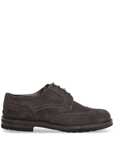Corneliani замшевые броги, серый