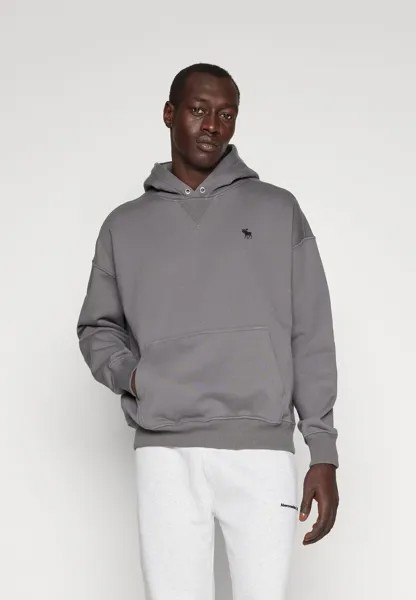 Толстовка Heavyweight Icon Popover Hoodie Abercrombie & Fitch, цвет grey