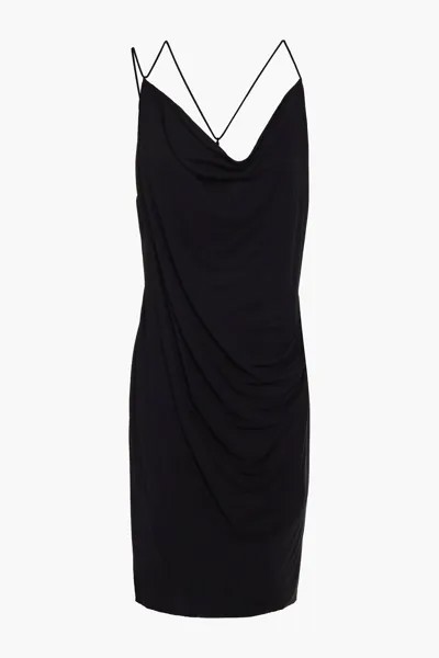 Платье мини из джерси с драпировкой HELMUT LANG, черный