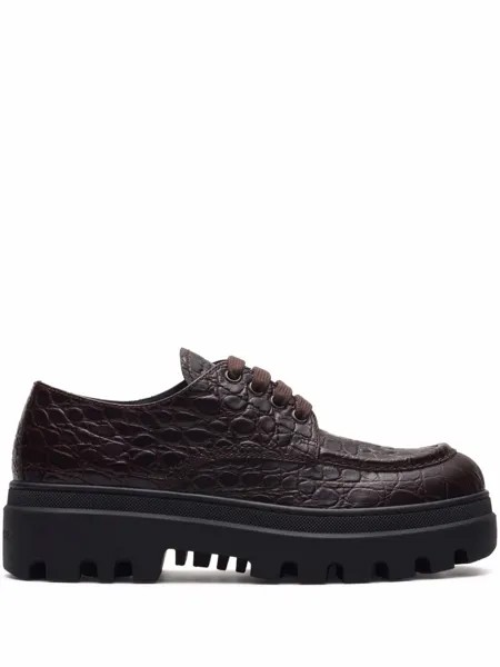 Car Shoe туфли на массивной подошве с тиснением под крокодила