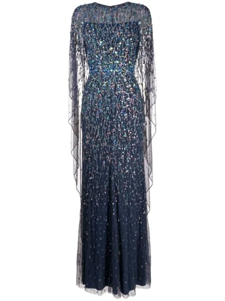 Jenny Packham вечернее платье Delphine с пайетками, синий