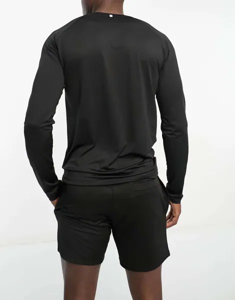 Черные тренировочные шорты средней длины Threadbare