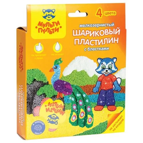 Шариковый пластилин Мульти-Пульти Приключения Енота 4 цвета (ШП_19828)