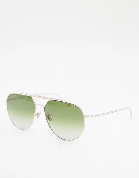 Круглые солнцезащитные очки с зелеными стеклами Lacoste-Зеленый цвет