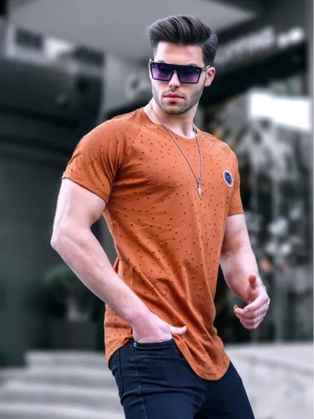 Футболка мужская NoBrand classical оранжевая L