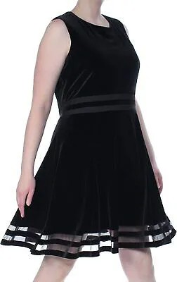 Женское бархатное платье А-силуэта Calvin Klein, черное, 4 года