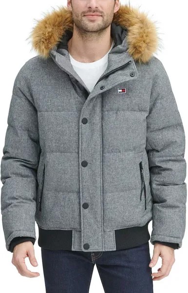Мужской стеганый бомбер Tommy Hilfiger для снорклинга, серый