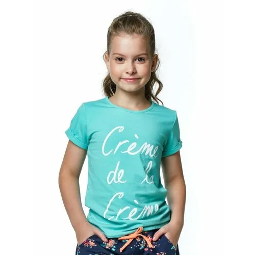 Футболка Mini Maxi, размер 128, бирюзовый