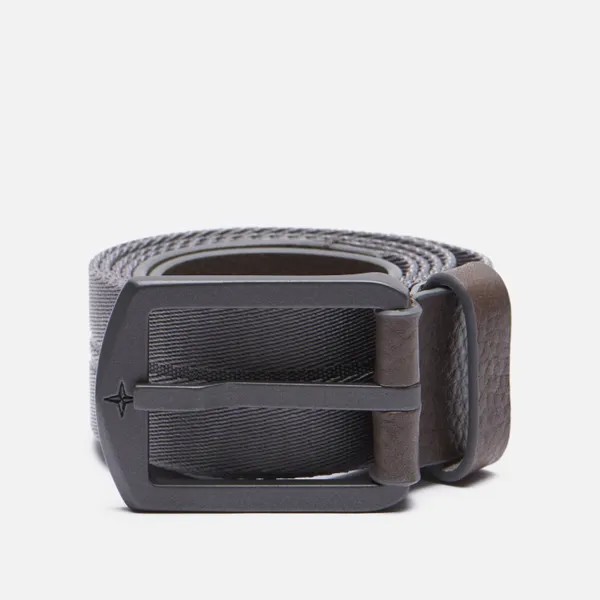 Ремень мужской Stone Island Nylon/Leather Tape 7515 серый 90 см