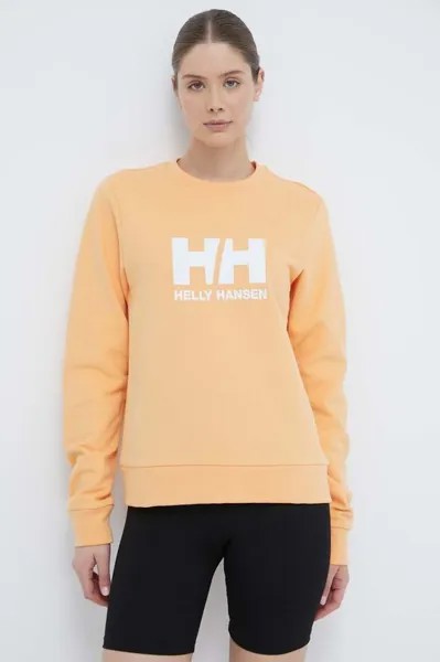 Хлопковая толстовка Helly Hansen, желтый